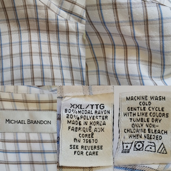 Michael Brandon Academia Checker Plaid Button Down Collar Dad Shirt Shac… - Picture 7 of 8